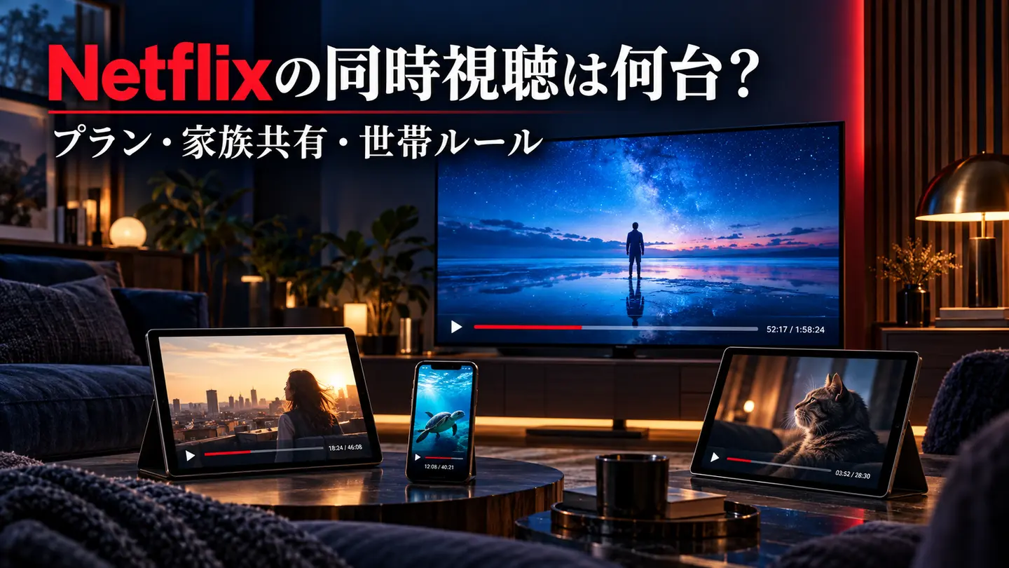 Netflixの同時視聴と家族共有・世帯ルールを解説するSPGシネマのアイキャッチ画像